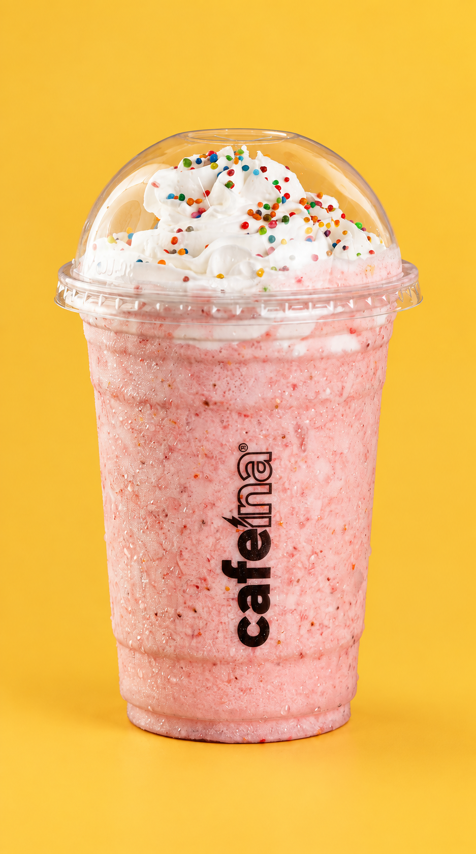 Frapp&eacute; de fresa de Cafe&iacute;na